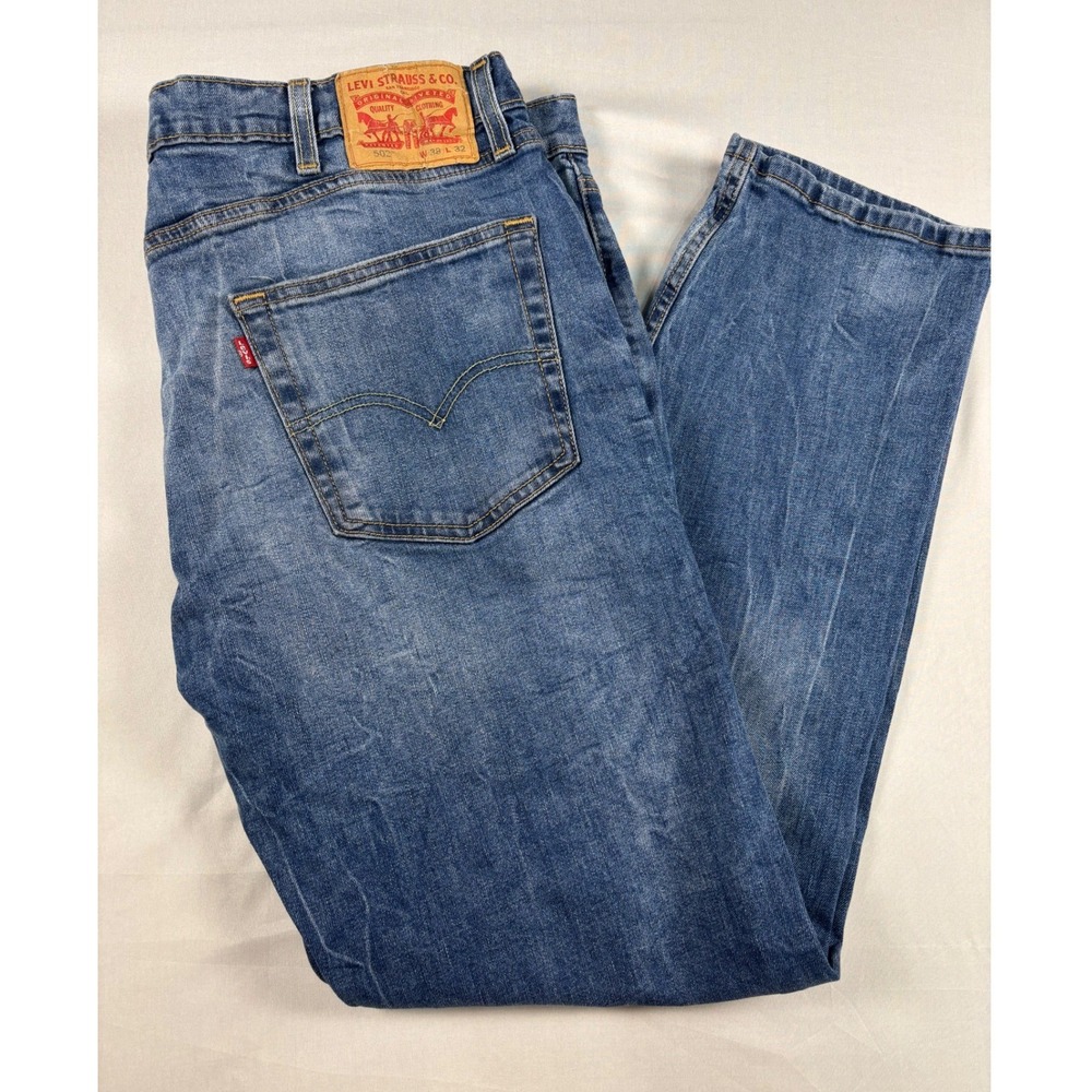 Levi's 502‎ Regular Taper Jeans Mens 38x32 Medium Wash Blue Denim